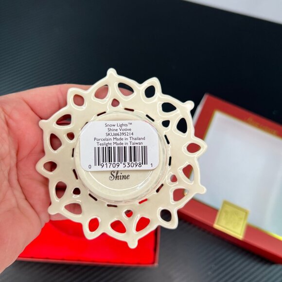 Lenox Snow Lights Shine  Porcelain Tealight Votive Holder Christmas Holiday - Picture 6 of 8